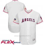 Maglia Baseball Uomo Los Angeles Angels 2017 Estrellas y Rayas Bianco Flex Base