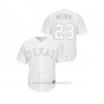 Maglia Baseball Uomo Texas Rangers Mike Min Or 2019 Players Weekend Replica Bianco