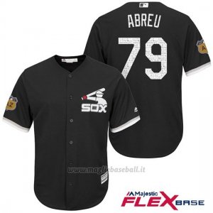 Maglia Baseball Uomo Chicago White Sox Jose Abreu 79 Nero 2017 Allenamento Primaverile Flex Base Giocatore