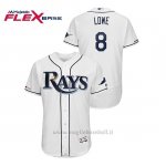 Maglia Baseball Uomo Tampa Bay Rays 8 Brandon Lowe Flex Base Autentico Collezione Bianco