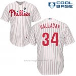 Maglia Baseball Uomo Philadelphia Phillies Majestic Roy Halladay Bianco Cool Base Giocatore