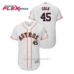 Maglia Baseball Uomo Houston Astros Gerrit Cole 150th Aniversario Patch Flex Base Bianco