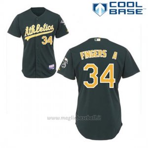 Maglia Baseball Uomo Oakland Athletics Rollie Fingers 34 Verde Alterner Cool Base