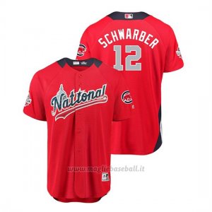 Maglia Baseball Uomo All Star Game Chicago Cubs Kyle Schwarber 2018 1ªRun Derby National League Rosso