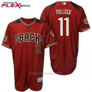 Maglia Baseball Uomo Arizona Diamondbacks 11 A.j. Pollock 2017 Allenamento Primaverile Flex Base