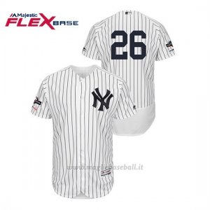 Maglia Baseball Uomo New Y Ork Yankees 26 Dj Lemahieu 2019 Postseason Flex Base Bianco