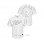 Maglia Baseball Hombre Minnesota Twins 2 Luis Arraez 2019 Players Weekend Replica Bianco