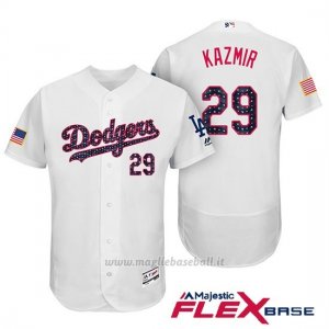 Maglia Baseball Uomo Los Angeles Dodgers 2017 Estrellas y Rayas Scott Kazmir Bianco Flex Base
