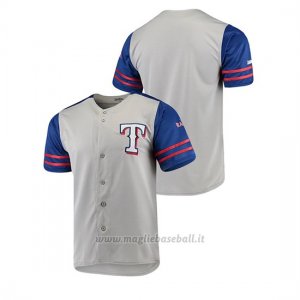 Maglia Baseball Uomo Texas Rangers Button-down Stitches Autentico Grigio