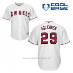 Maglia Baseball Uomo Los Angeles Angels Rod Carew 29 Bianco 1ªCool Base