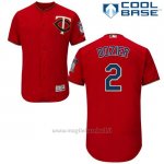 Maglia Baseball Uomo Minnesota Twins Brian Dozier Majestic Autentico Collezione Scarlet Cool Base