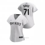 Maglia Baseball Donna Colorado Rockies Wade Davis 2020 Replica Primera Bianco