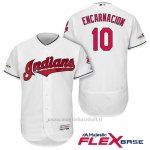 Maglia Baseball Uomo Cleveland Indians 2017 Postseason Edwin Encarnacion Bianco Flex Base