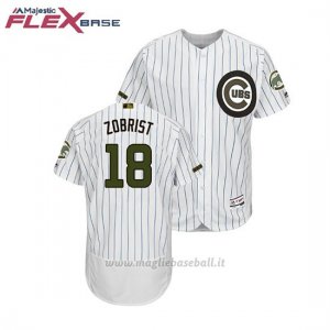 Maglia Baseball Uomo Chicago Cubs Ben Zobrist 2018 Dia de los Caidos Flex Base Bianco