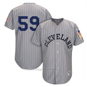 Maglia Baseball Uomo Cleveland Indians Mensindians Carlos Carrasco Grigio 1917 Turn Back The Clock