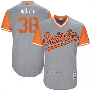 Maglia Baseball Uomo Baltimore Orioles 2017 Little League World Series 38 Wade Miley Grigio