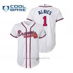 Maglia Baseball Bambino Atlanta Braves Ozzie Albies Cool Base Majestic Official 1ªBianco