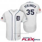 Maglia Baseball Uomo Detroit Tigers 2017 Estrellas y Rayas Justin Verlander Bianco Flex Base