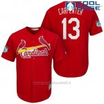 Maglia Baseball Uomo St. Louis Cardinals Matt Carpenter Scarlet 2017 Allenamento Primaverile Cool Base Giocatore