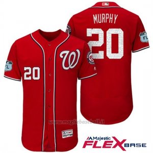 Maglia Baseball Uomo Washington Nationals Daniel Murphy Scarlet 2017 Allenamento Primaverile Flex Base Giocatore