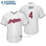 Maglia Baseball Uomo Cleveland Indians 2017 Estrellas y Rayas 4 Coco Crisp Bianco Cool Base