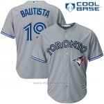Maglia Baseball Uomo Toronto Blue Jays 19 Jose Bautista Cool Base Majestic Collezione Grigio