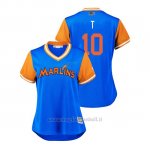 Maglia Baseball Donna Miami Marlins Jt Riddle 2018 Llws Players Weekend T Light TOrnto Blue Jays