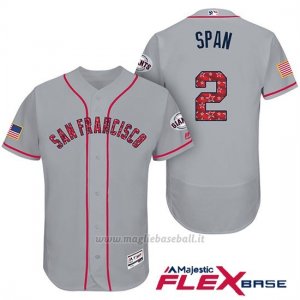 Maglia Baseball Uomo San Francisco Giants 2017 Estrellas y Rayas Denard Span Grigio Flex Base