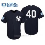 Maglia Baseball Uomo New York Yankees Luis Severino Cool Base Entrenamiento De Primavera 2019 Blu