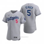 Maglia Baseball Uomo Los Angeles Dodgers Corey Seager Autentico 2020 Road Grigio