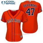 Maglia Baseball Donna Houston Astros 2017 World Series Campione Chris Devenski Arancione Cool Base