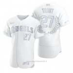 Maglia Baseball Uomo Los Angeles Angels Mike Trout Award Collection AL MVP Bianco