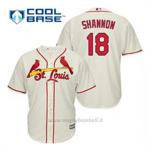 Maglia Baseball Uomo St. Louis Cardinals Mike Shannon 18 Crema Alterner Cool Base