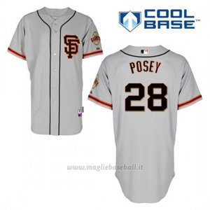 Maglia Baseball Uomo San Francisco Giants Buster Posey 28 Grigio Alterner Cool Base