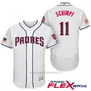 Maglia Baseball Uomo San Diego Padres 2017 Estrellas y Rayas Ryan Schimpf Bianco Flex Base