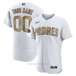 Maglia Baseball Uomo San Diego Padres Personalizzate 2022 All Star Autentico Bianco