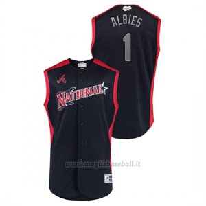 Maglia Baseball Hombre Atlanta Atlanta Braves 2019 All Star Game Workout National League Ozzie Albies Blu