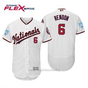 Maglia Baseball Uomo Washington Nationals Anthony Rendon Flex Base Entrenamiento De Primavera 2019 Bianco