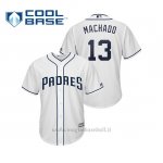 Maglia Baseball Bambino San Diego Padres Manny Machado Cool Base Majestic 1ªBianco