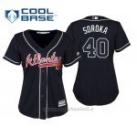 Maglia Baseball Donna Atlanta Braves Mike Soroka Cool Base Majestic Alternato 2019 Blu