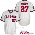 Maglia Baseball Uomo Los Angeles Angels Mike Trout Majestic Autentico Collezione Flex Base Bianco Giocatore