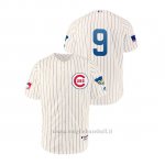Maglia Baseball Hombre Chicago Cubs 9 Javier Baez Turn Back The Clock 1969 Autentico Crema