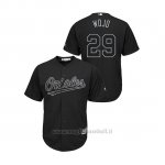 Maglia Baseball Uomo Baltim Ore Orioles Asher Wojciechowski 2019 Players Weekend Wojo Replica Nero