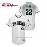 Maglia Baseball Uomo Arizona Diamondbacks Jake Lamb 150th Aniversario Patch Autentico Flex Base Bianco