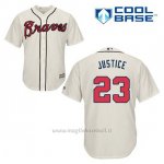 Maglia Baseball Uomo Atlanta Braves 23 David Justice Crema Alterner Cool Base