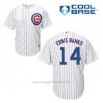 Maglia Baseball Uomo Chicago Cubs 14 Ernie Banks Bianco 1ªCool Base