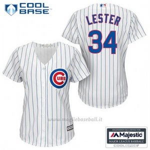 Maglia Baseball Uomo Chicago Cubs 34 Jon Lester Bianco 1ªCool Base