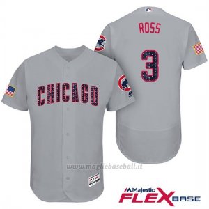 Maglia Baseball Uomo Chicago Cubs 2017 Estrellas y Rayas Cubs 3 David Ross Grigio Flex Base