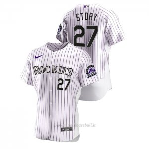 Maglia Baseball Uomo Colorado Rockies Trevor Story Autentico Bianco