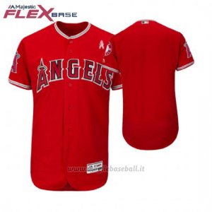 Maglia Baseball Uomo Los Angeles Angels Scarlet 2018 Dia de la Madre Flex Base